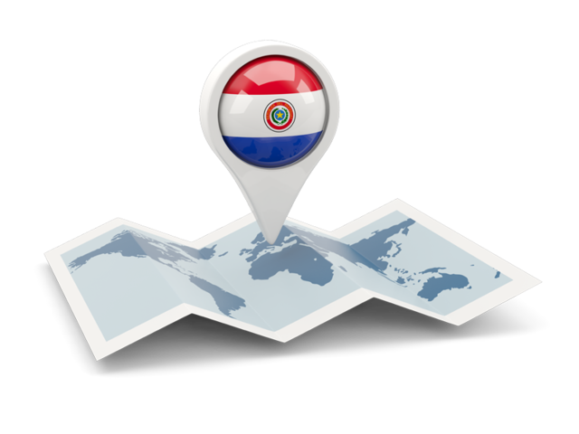 Round pin with map. Download flag icon of Paraguay at PNG format