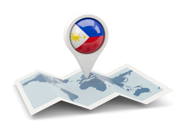 Round pin with map. Download flag icon of Philippines at PNG format