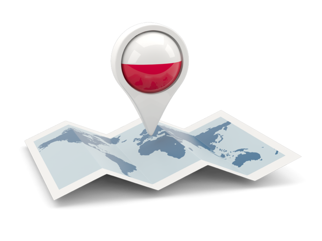 Round pin with map. Download flag icon of Poland at PNG format