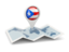 Puerto Rico. Round pin with map. Download icon.