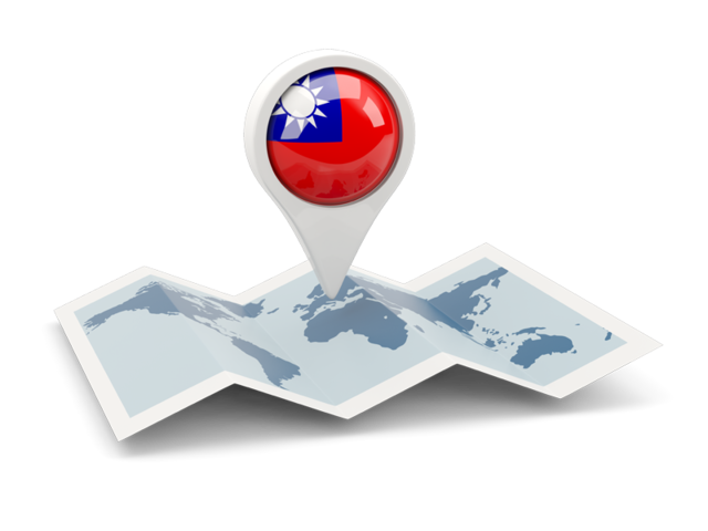 Round pin with map. Download flag icon of Taiwan at PNG format
