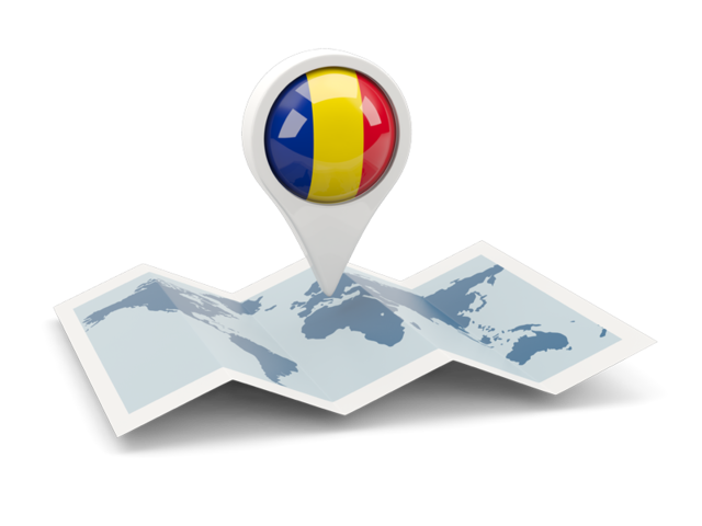 Round pin with map. Download flag icon of Romania at PNG format