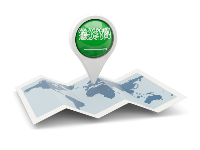 Round pin with map. Download flag icon of Saudi Arabia at PNG format