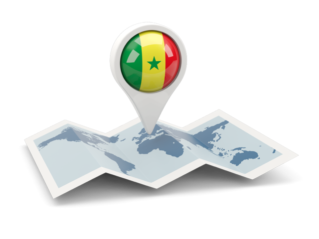 Round pin with map. Download flag icon of Senegal at PNG format