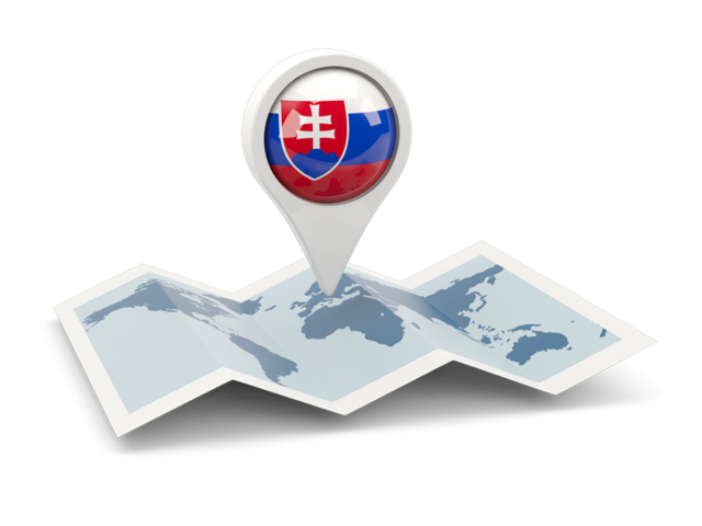 Round pin with map. Download flag icon of Slovakia at PNG format