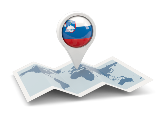 Round pin with map. Download flag icon of Slovenia at PNG format