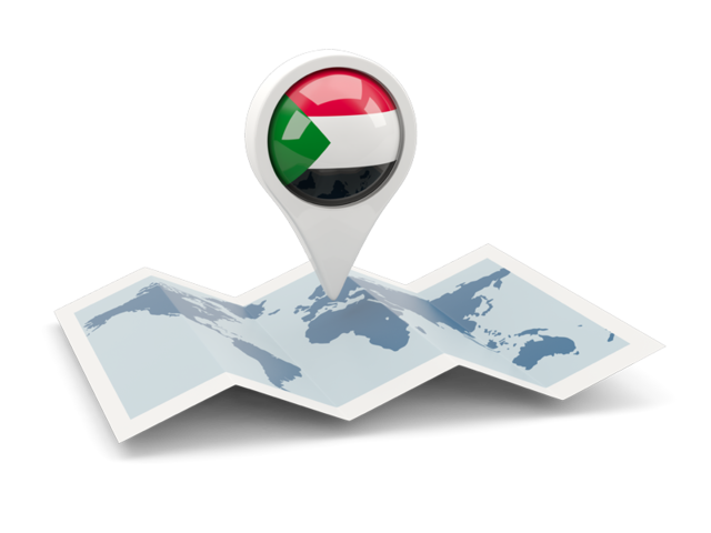 Round pin with map. Download flag icon of Sudan at PNG format