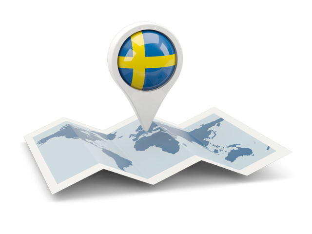 Round pin with map. Download flag icon of Sweden at PNG format