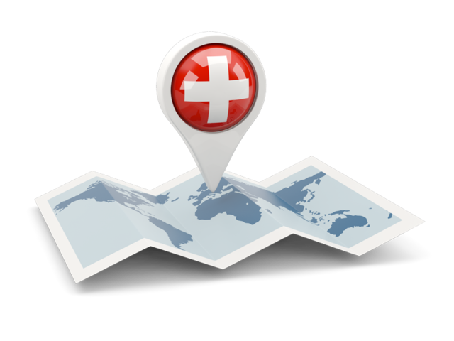 Round pin with map. Download flag icon of Switzerland at PNG format