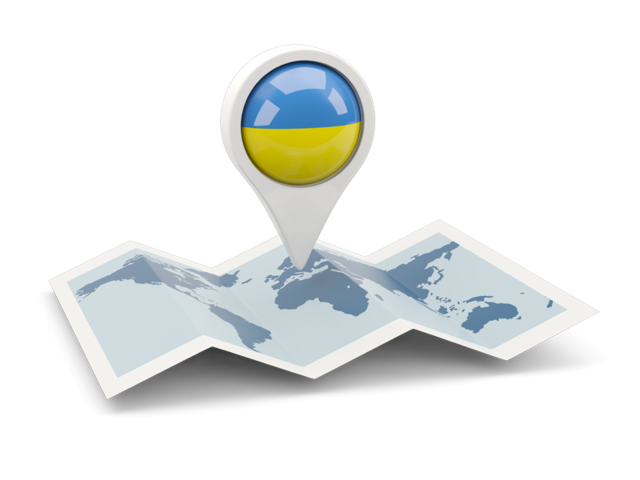 Round pin with map. Download flag icon of Ukraine at PNG format