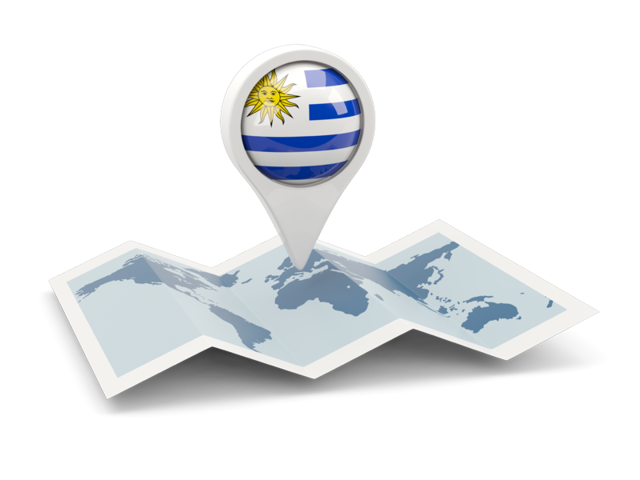 Round pin with map. Download flag icon of Uruguay at PNG format