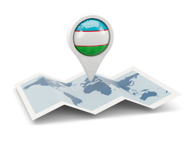 Round pin with map. Download flag icon of Uzbekistan at PNG format