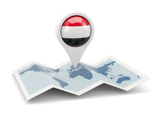 Round pin with map. Download flag icon of Yemen at PNG format