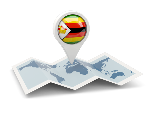 Круглая иконка над картой мира. Скачать флаг. Зимбабве