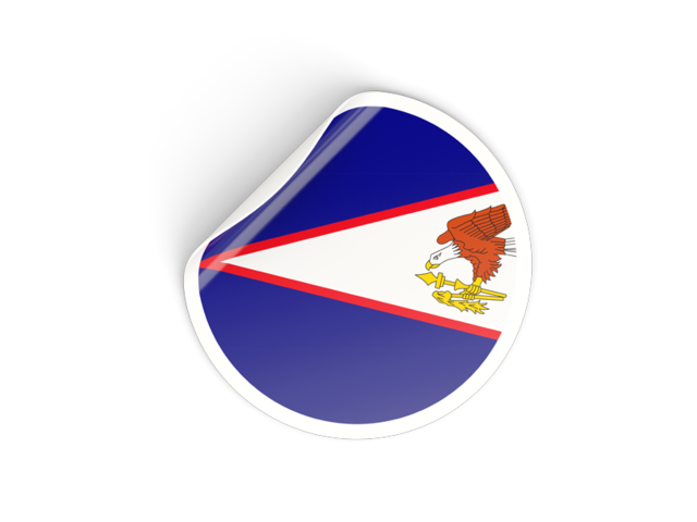 Round sticker. Download flag icon of American Samoa at PNG format