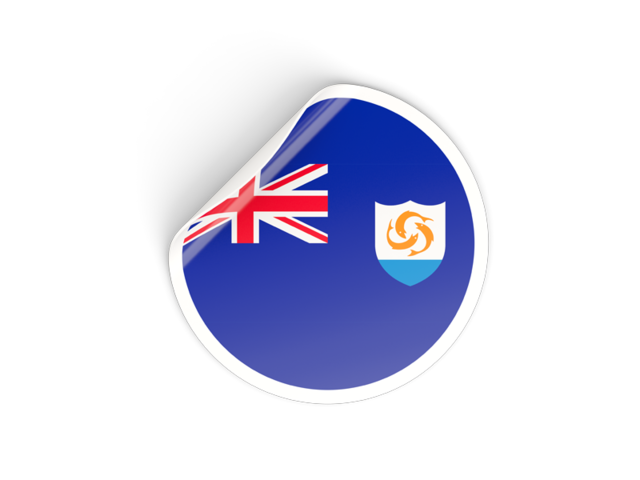 Round sticker. Download flag icon of Anguilla at PNG format