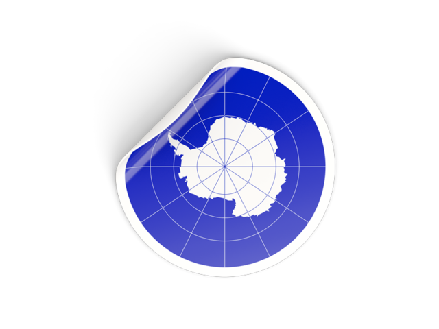 Round sticker. Download flag icon of Antarctica at PNG format