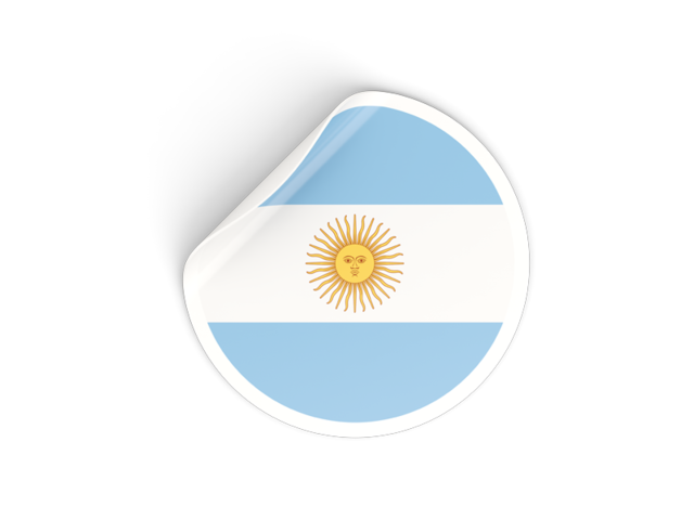 Round sticker. Download flag icon of Argentina at PNG format