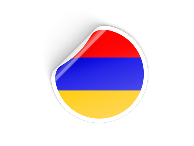 Round sticker. Download flag icon of Armenia at PNG format