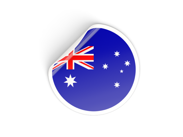 Round sticker. Download flag icon of Australia at PNG format