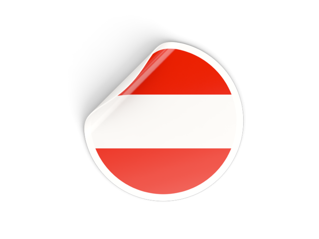 Round sticker. Download flag icon of Austria at PNG format