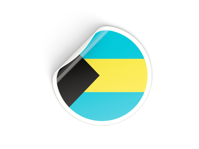 Round sticker. Download flag icon of Bahamas at PNG format