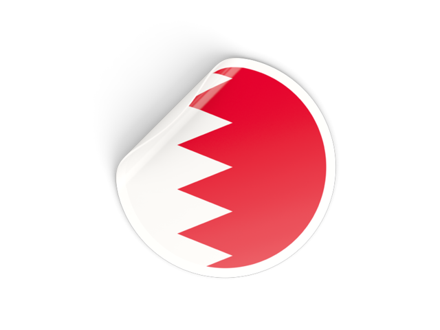 Round sticker. Download flag icon of Bahrain at PNG format