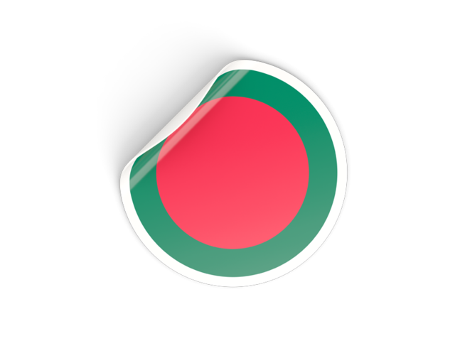 Round sticker. Download flag icon of Bangladesh at PNG format