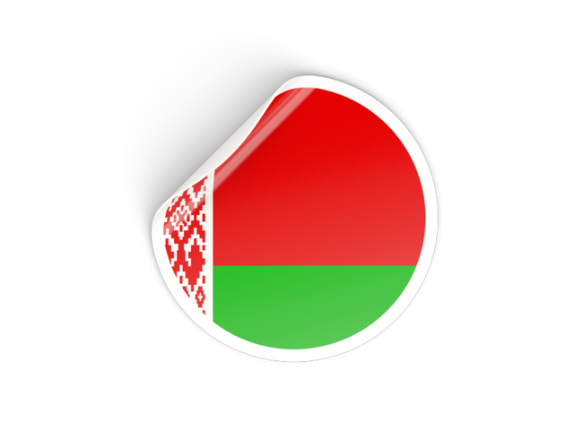 Round sticker. Download flag icon of Belarus at PNG format