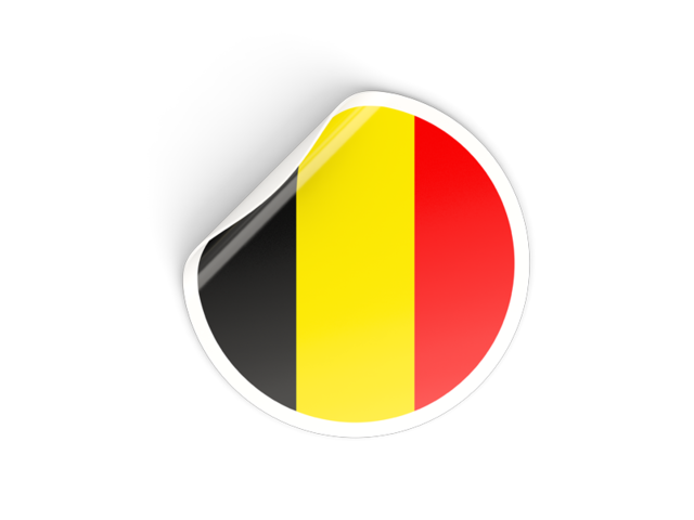 Round sticker. Download flag icon of Belgium at PNG format