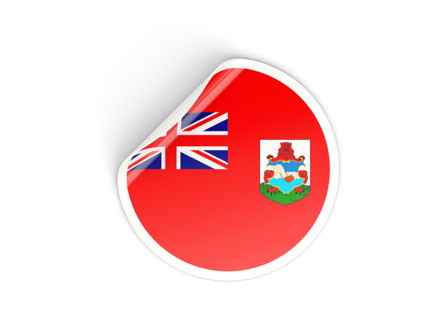 Round sticker. Download flag icon of Bermuda at PNG format