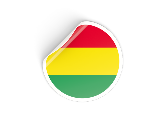Round sticker. Download flag icon of Bolivia at PNG format