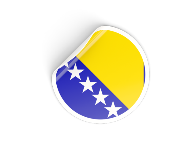 Round sticker. Download flag icon of Bosnia and Herzegovina at PNG format