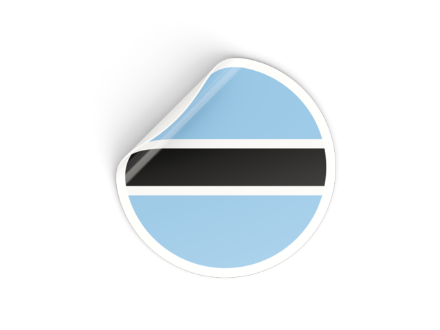 Round sticker. Download flag icon of Botswana at PNG format