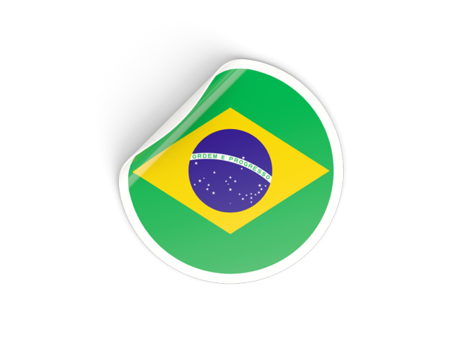 Round sticker. Download flag icon of Brazil at PNG format