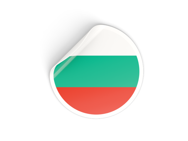 Round sticker. Download flag icon of Bulgaria at PNG format