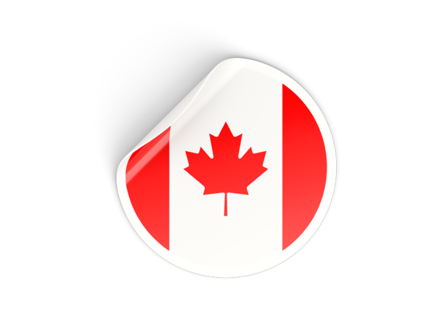 Round sticker. Download flag icon of Canada at PNG format