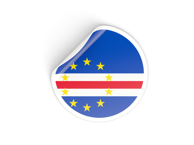 Round sticker. Download flag icon of Cape Verde at PNG format