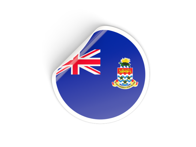 Round sticker. Download flag icon of Cayman Islands at PNG format