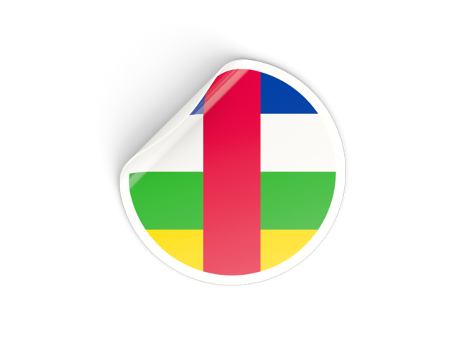 Round sticker. Download flag icon of Central African Republic at PNG format