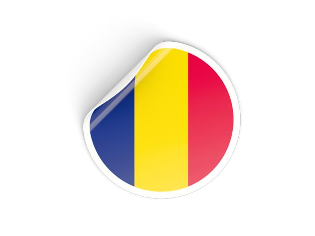 Round sticker. Download flag icon of Chad at PNG format