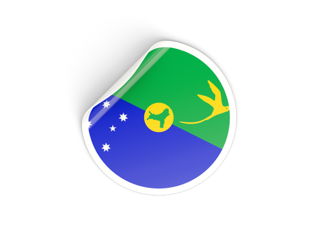 Round sticker. Download flag icon of Christmas Island at PNG format