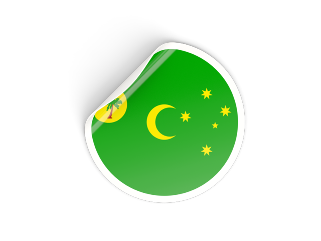 Round sticker. Download flag icon of Cocos Islands at PNG format