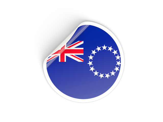 Round sticker. Download flag icon of Cook Islands at PNG format