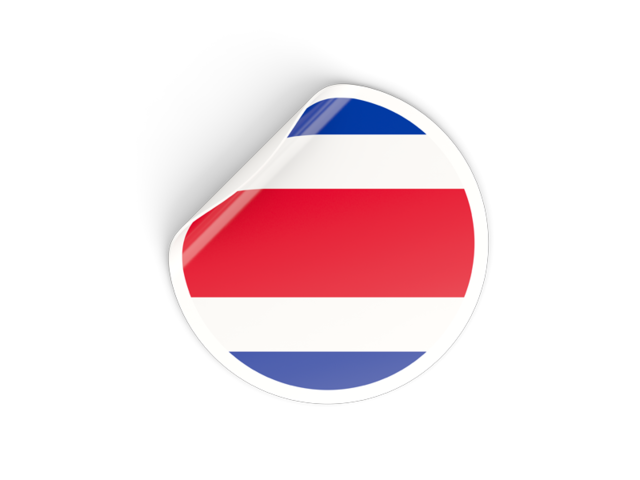 Round sticker. Download flag icon of Costa Rica at PNG format