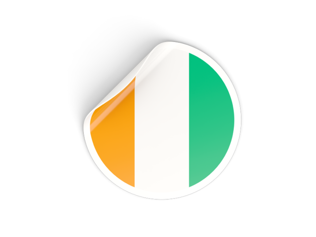 Round sticker. Download flag icon of Cote d'Ivoire at PNG format