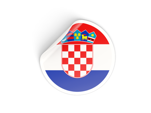 Круглая наклейка. Скачать флаг. Хорватия