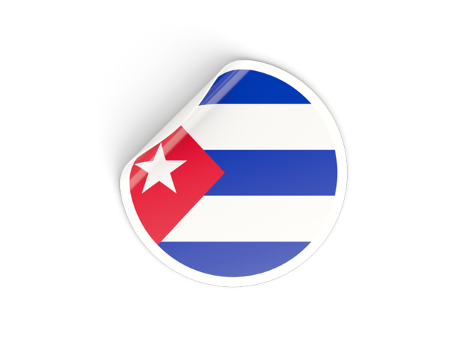 Круглая наклейка. Скачать флаг. Куба
