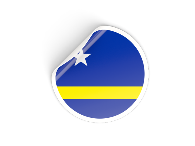Round sticker. Download flag icon of Curacao at PNG format