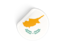 Cyprus. Round sticker. Download icon.